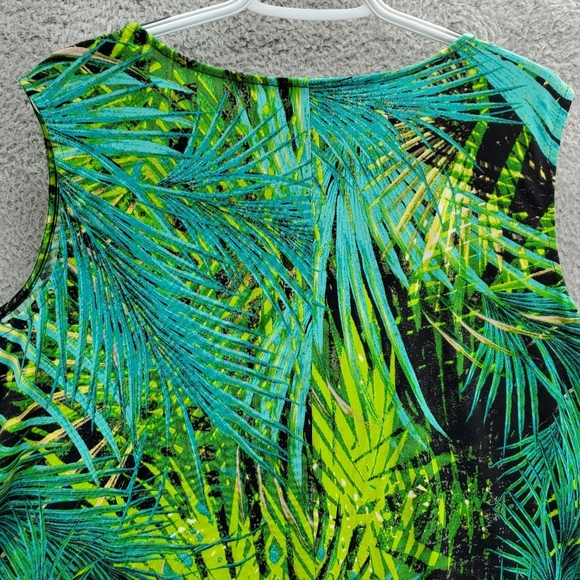 Catherines Monterey Mesh Tank Shirt Plus Size 1XW Petite Tropical Green - Picture 8 of 10